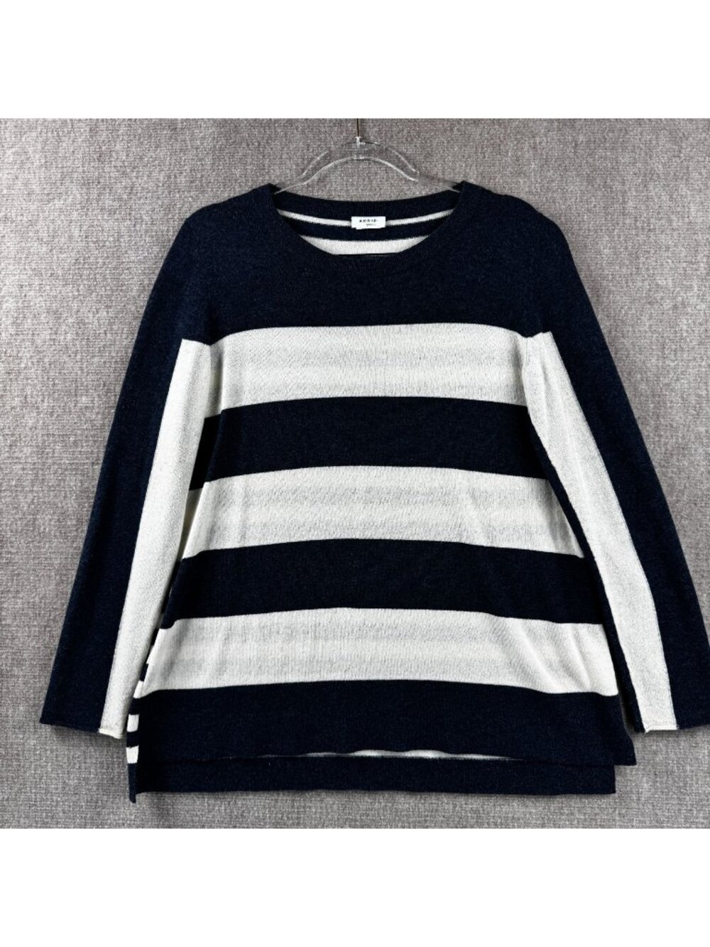 Akris Punto Cashmere Wool Blend Striped Sweater Womens M Quiet Luxury Old Money